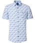 Preview: REDMOND Kurzarmhemd weiss blau gelb Floralprint Casual Comfort Fit